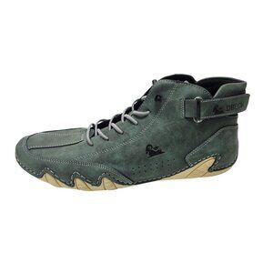 Mens Dbeck Green Leather High-Top Sneakers Shoes Size 43 US 9.5